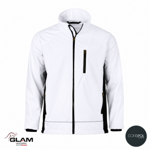 Kurtka ocieplana SOFTSHELL biało-czarna