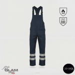 Ubranie ochronne trudnopalne wzmacniane granatowe z odblaskiem (bluza spodnie ogrodniczki lub pasek)produkt Gondpol - 2