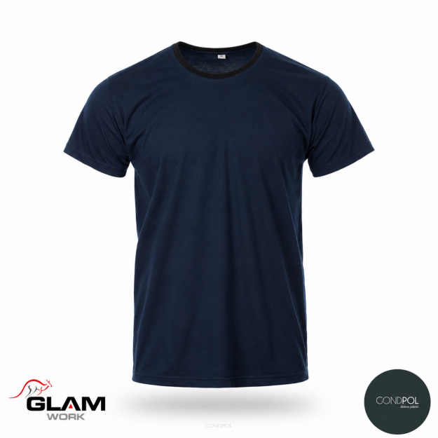 T-SHIRT bawełniany granat