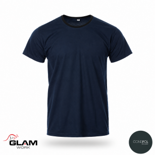 T-SHIRT bawełniany granat