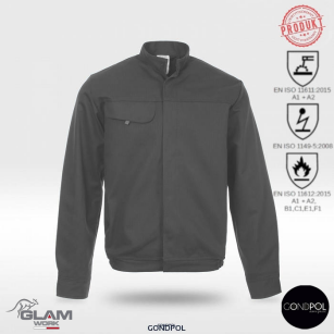 Bluza ochronna spawalnicza trudnopalna antystatyczna granat (certyfikat)-produkt Gondpol