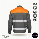 Bluza ochronna multifunkcyjna odblask ORION(szaro-pomarańczowa certyfikat)-produkt Gondpol - 2