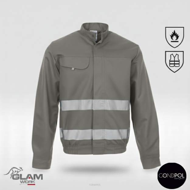 Bluza ochronna trudnopalna  odblaskowa(popiel)-produkt Gondpol