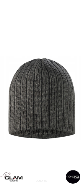 Czapka dzianinowa bawełniana popiel-produkt polski