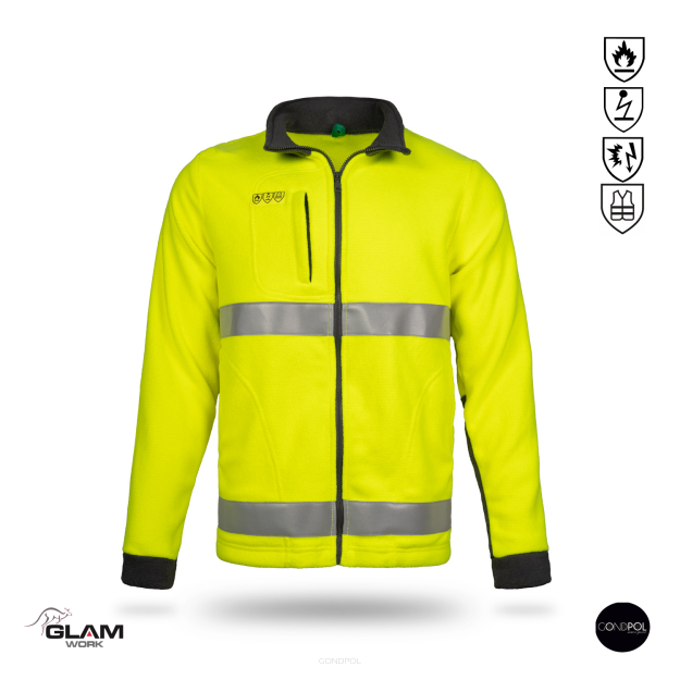 Bluza polarowa ochronna trudnopalna antystatyczna odblask żółta-produkt Gondpol