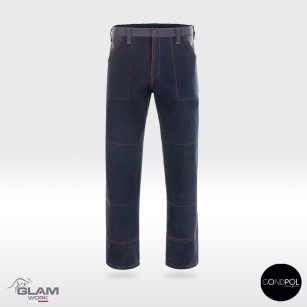 Spodnie ochronne skórzane na tkaninie(czarne)produkt Gondpol